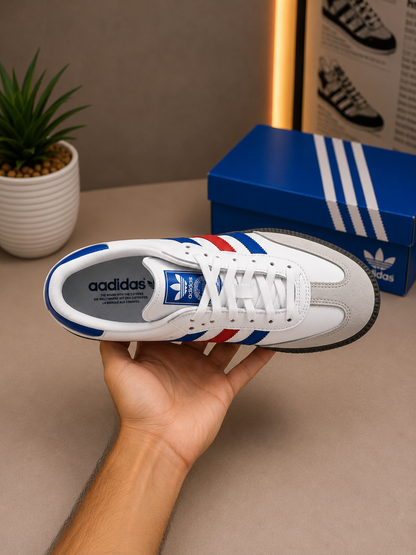 Adidas Samba OG Cloud White/Blue/Red – Premium Collection