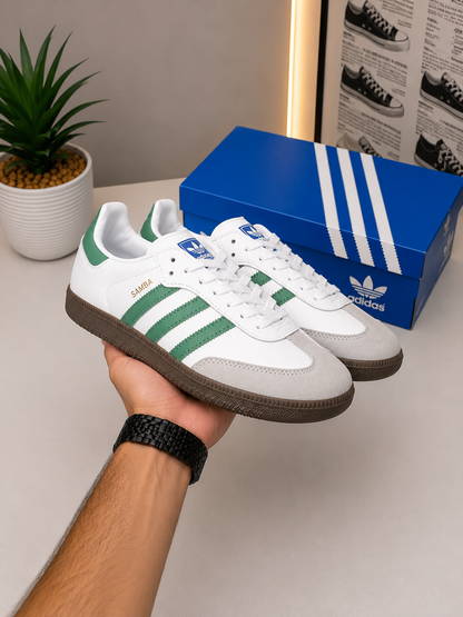 ADIDDAS SAMBA OG WHITE GREEN GUM (AAA GRADE)