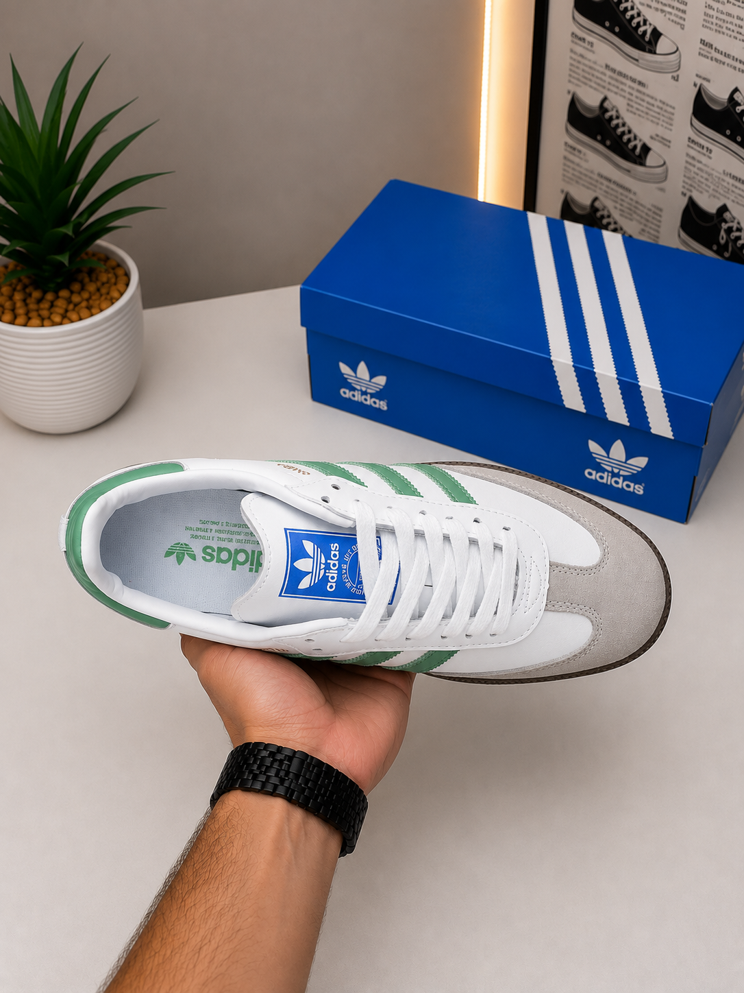 ADIDDAS SAMBA OG WHITE GREEN GUM (AAA GRADE)