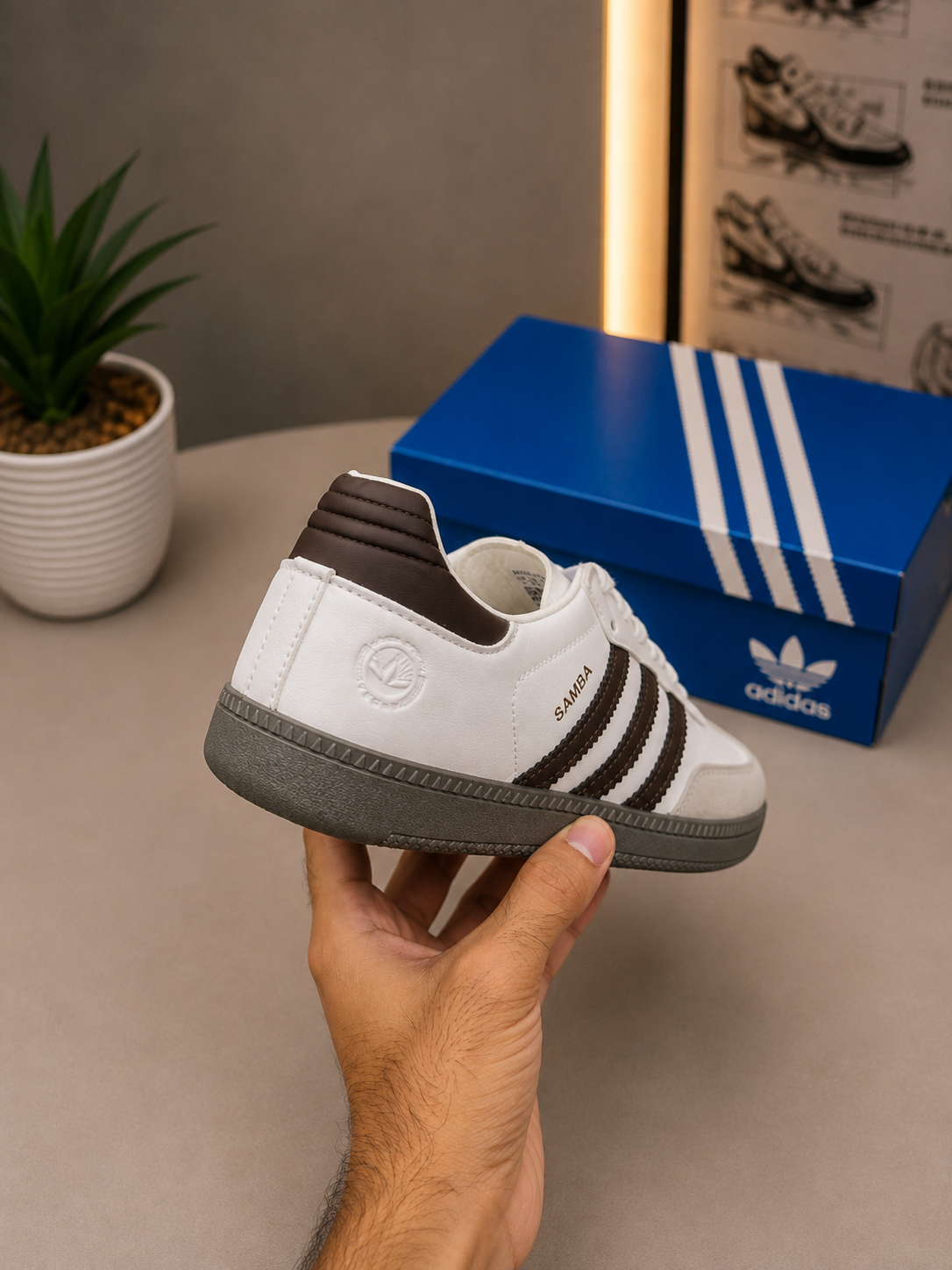 Adidas Samba OG Cloud White/Dark Brown – Premium Collection