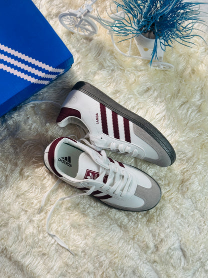 Women's Samba Classic White &amp; Maroon Sneakers