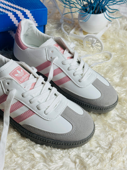 Women's Samba Classic White &amp; Pink Sneakers