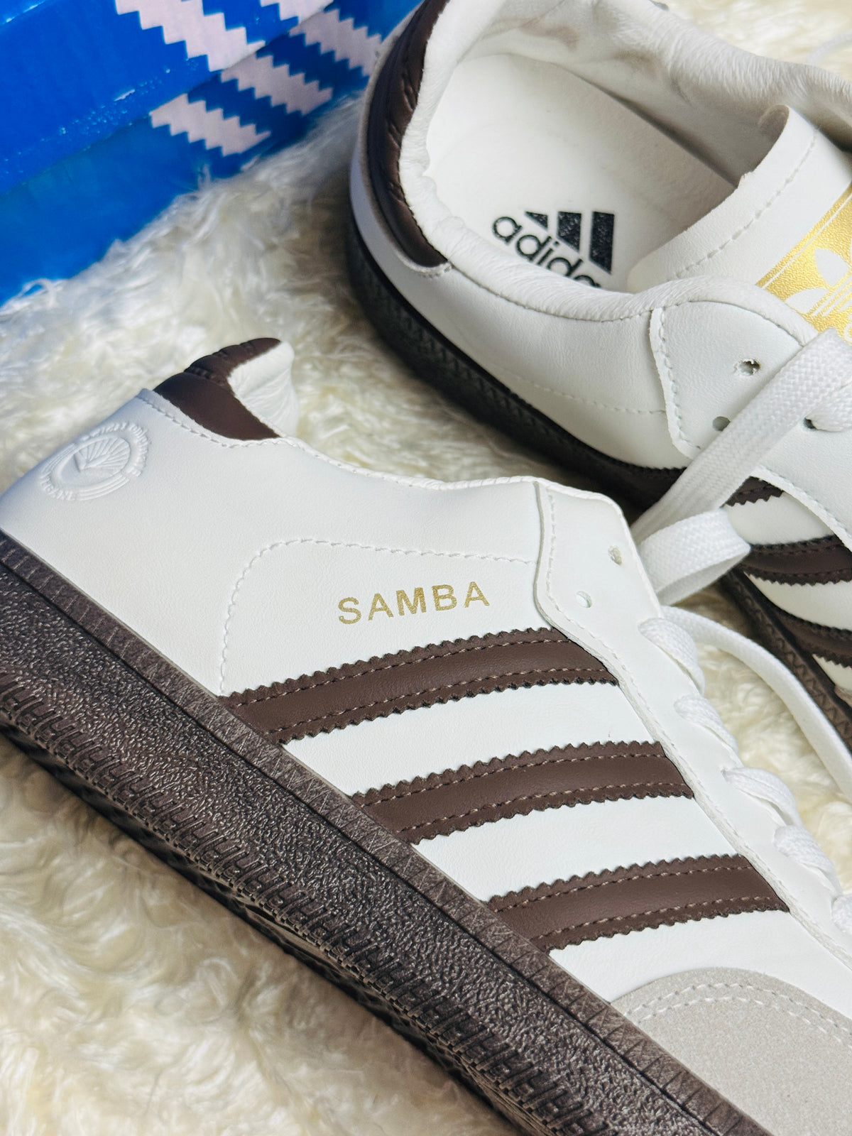 Mens SAMBA OG CLOUD WHITE/DARK BROWN (AAA GRADE)