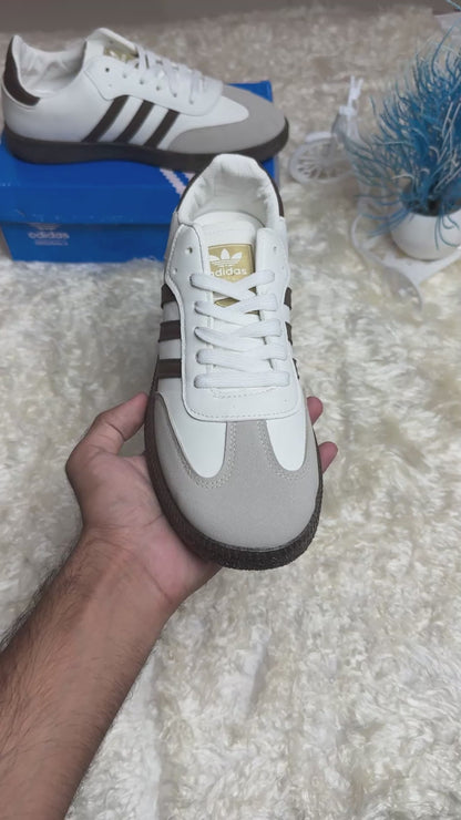 Mens SAMBA OG CLOUD WHITE/DARK BROWN (AAA GRADE)